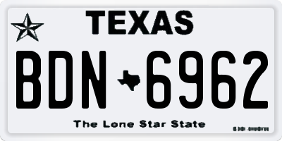 TX license plate BDN6962