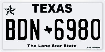 TX license plate BDN6980