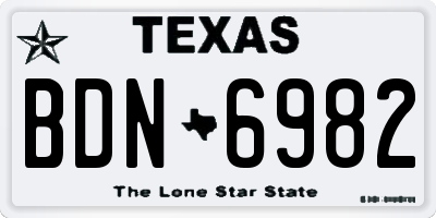 TX license plate BDN6982