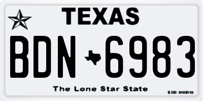 TX license plate BDN6983
