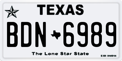 TX license plate BDN6989