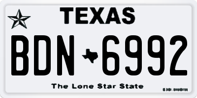 TX license plate BDN6992
