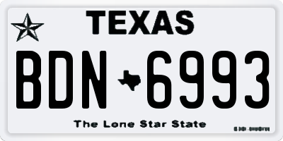 TX license plate BDN6993