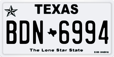 TX license plate BDN6994