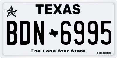 TX license plate BDN6995