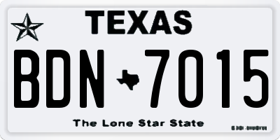 TX license plate BDN7015