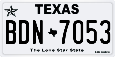 TX license plate BDN7053