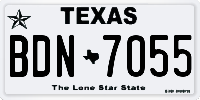TX license plate BDN7055