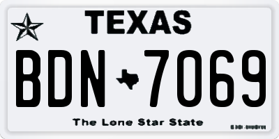 TX license plate BDN7069