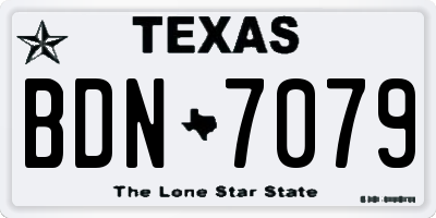 TX license plate BDN7079