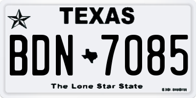 TX license plate BDN7085