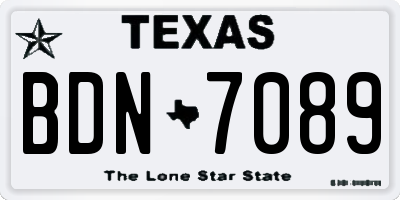 TX license plate BDN7089