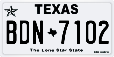TX license plate BDN7102