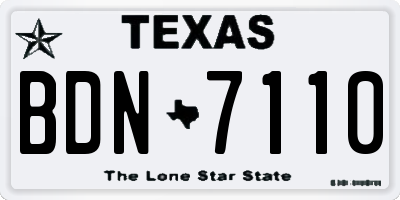 TX license plate BDN7110
