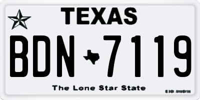 TX license plate BDN7119
