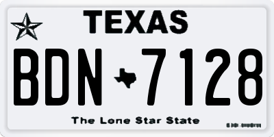 TX license plate BDN7128