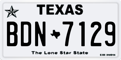 TX license plate BDN7129