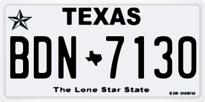 TX license plate BDN7130