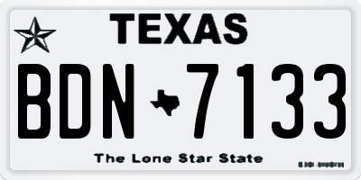 TX license plate BDN7133