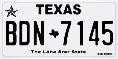TX license plate BDN7145