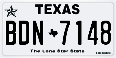 TX license plate BDN7148