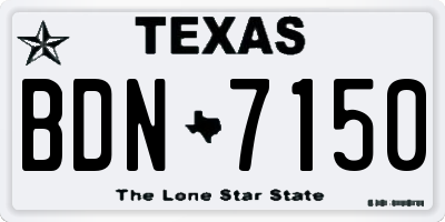 TX license plate BDN7150