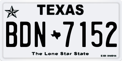 TX license plate BDN7152