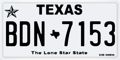 TX license plate BDN7153