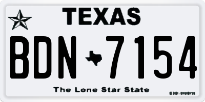 TX license plate BDN7154
