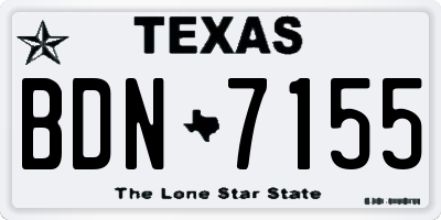 TX license plate BDN7155