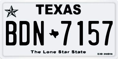 TX license plate BDN7157
