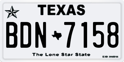 TX license plate BDN7158