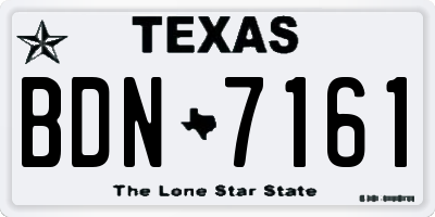 TX license plate BDN7161