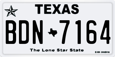 TX license plate BDN7164