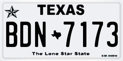 TX license plate BDN7173