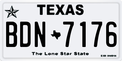 TX license plate BDN7176