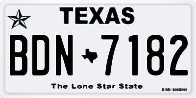 TX license plate BDN7182