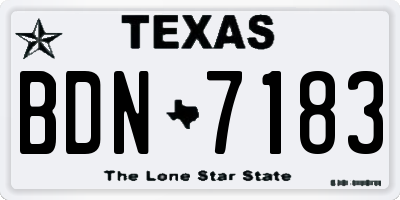 TX license plate BDN7183