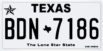 TX license plate BDN7186