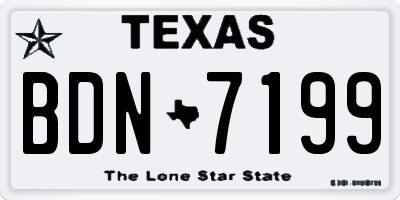 TX license plate BDN7199