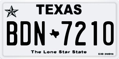 TX license plate BDN7210