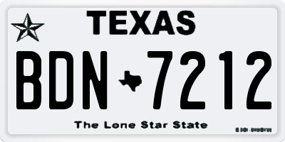 TX license plate BDN7212
