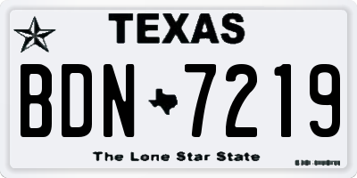 TX license plate BDN7219