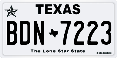 TX license plate BDN7223