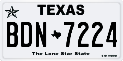 TX license plate BDN7224