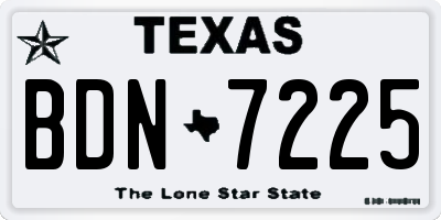 TX license plate BDN7225