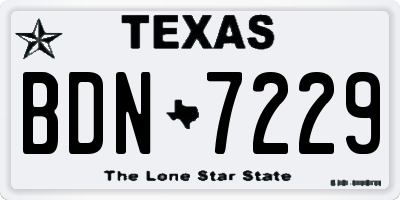 TX license plate BDN7229