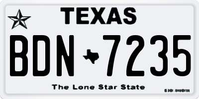 TX license plate BDN7235