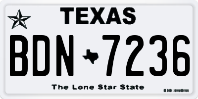 TX license plate BDN7236