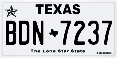 TX license plate BDN7237